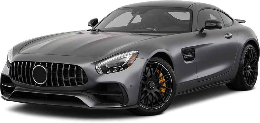 A grey luxury coupe
